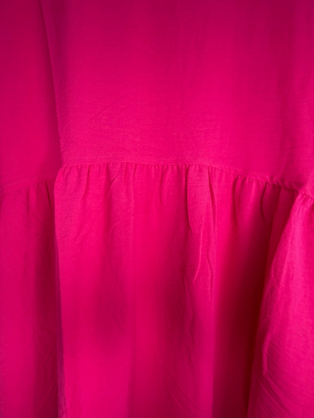 Hot Pink Smocked Sleeve Babydoll Dress - Picture 2 of 3